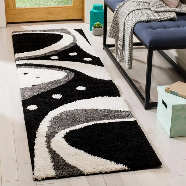 Safavieh Florida Shag Riet Abstract Rug - 6&7x22 x 6&7x22 Round - Brown/Ivory