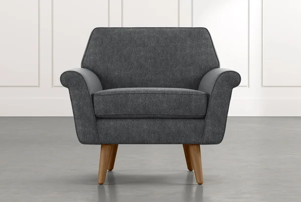 Arm Chair - Patterson III Dark Grey Accent Chair - Fabric - Stripe - 38x22W x 31x22D x 34x22H at Living Spaces