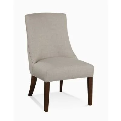 Tuxedo Upholstered Side Chair Braxton Culler Body Fabric: Brown and Beige Stripe; 0239-94, Leg Color: Blueberry Finish