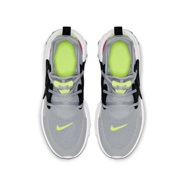 Nike Boys React Presto Shoes Wolf Grey/Black/Rush Pink Size 5.0