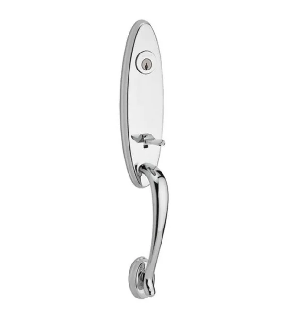 Baldwin Chesapeake Dummy Handleset Federal Lever Round Rose Polished Brass 1-3/4 to 2x22 Doors