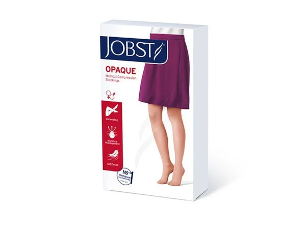 Jobst, Opaque, 30-40 mmHg, Thigh High Closed Toe-Small- Natural