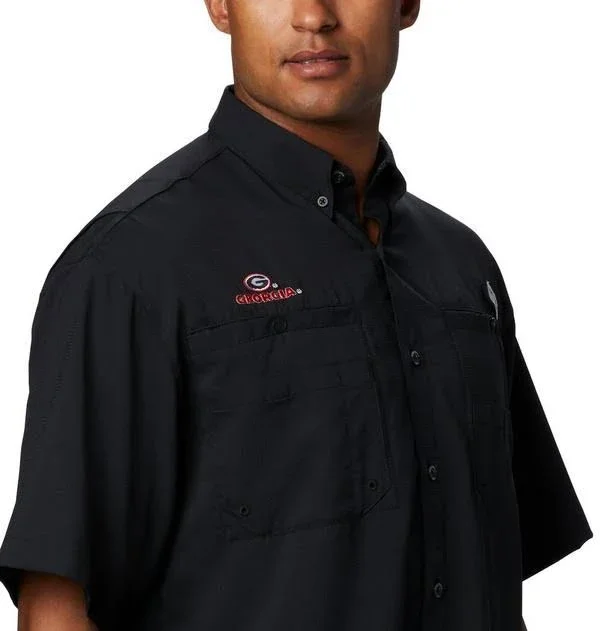 Columbia Men's Georgia Bulldogs Tamiami Short Sleeve Shirt, Black, Size: Small