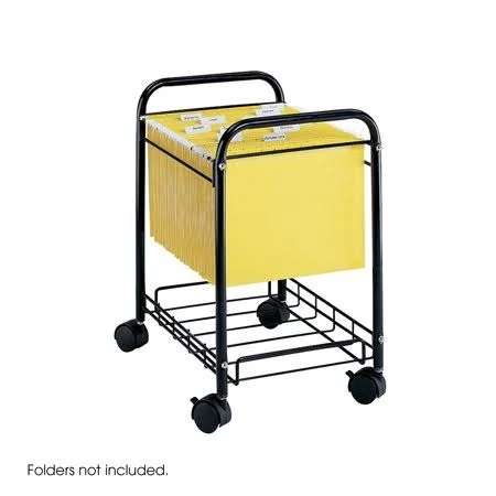 Safco 5224BL Wire Filing Carts Mobile Desk-Side File, Size: 21\, Black
