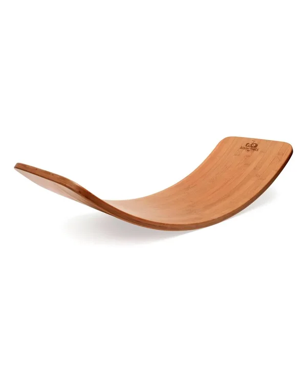 Kinderfeets Original Kinderboard Versatile Waldorf Wood Balance Board - Bamboo, Pink