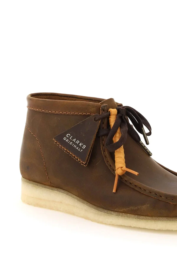 Clarks Wallabee Leather Lace-Up Boots 26155513 Beeswax - 10.5