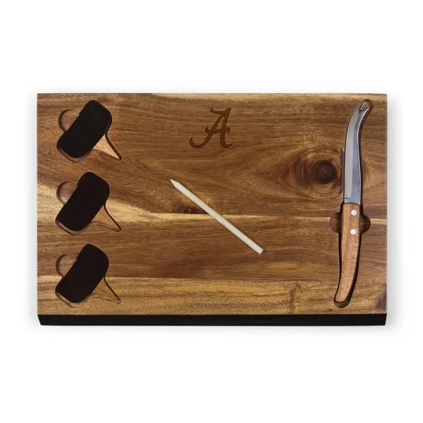 Alabama Crimson Tide Delio Acacia Cheese Board and Tools Set
