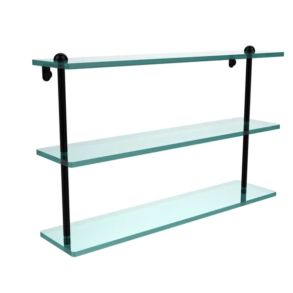 Allied Brass 22 inch Triple Tiered Glass Shelf Matte Black