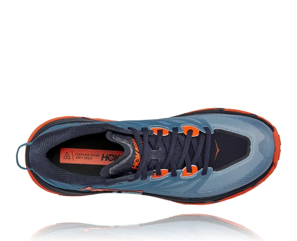 Hoka One One Men's Mafate Speed 3 Shoe - 7 - Provincial Blue, Carrot
