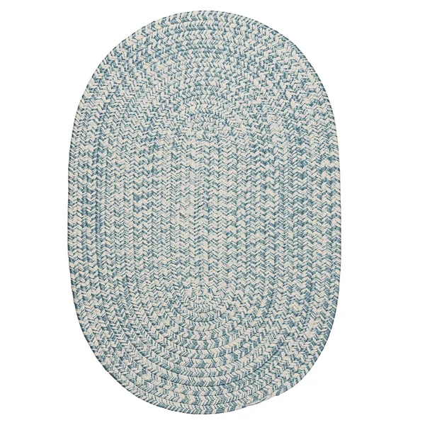 Colonial Mills 2& x 9& Denim Blue and Gray All Purpose Handcrafted Reversible Oval Outdoor Area Throw Rug Runner