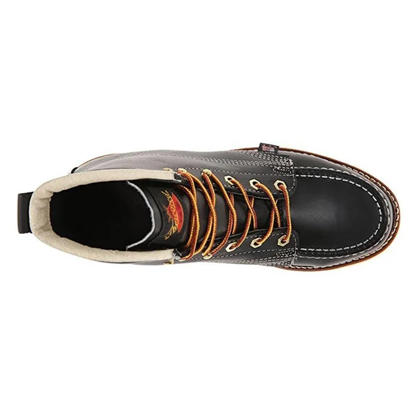 Thorogood Men's 6 inch Moc Toe Work Boots, 13 2E, Black