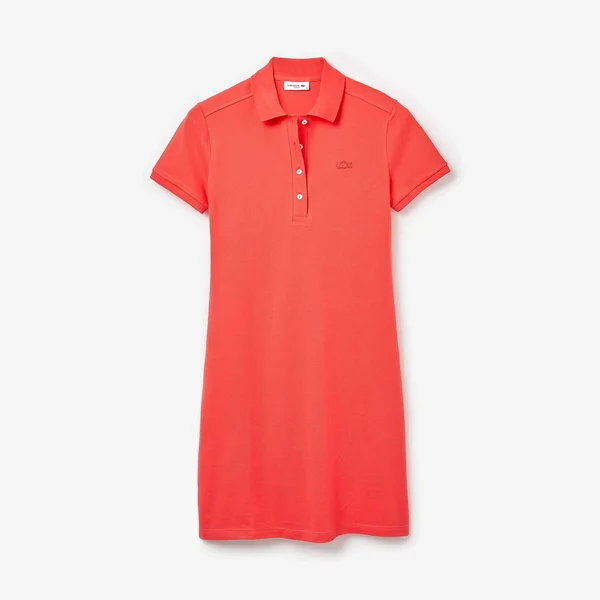 Lacoste Women's Short Sleeve Slim Fit Stretch Pique Polo Dress