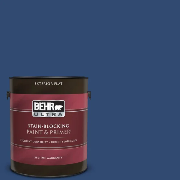 BEHR Ultra 1 gal. #S-H-590 Sailboat Flat Exterior Paint & Primer