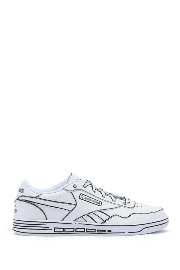 Reebok Club Memt Leather-Trim Sneaker - White/Black, 9.5