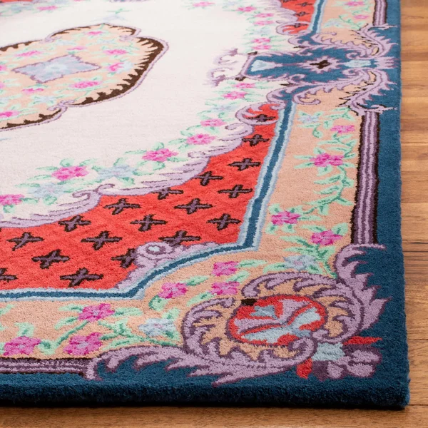 Safavieh 5& x 5& Round Bellagio BLG535A Ivory Pink Rug