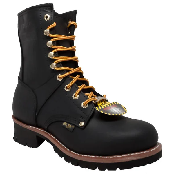 AdTec Men's 9x22 Steel Toe Logger Black