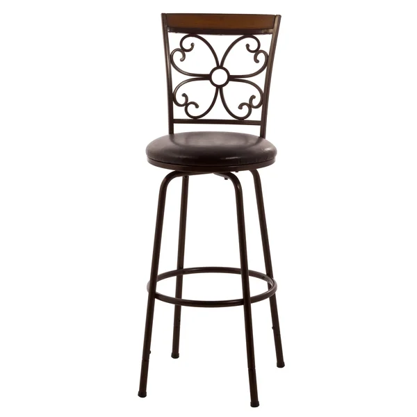 Hillsdale Garrison Adjustable Height Swivel Bar Stool, Dark Brown