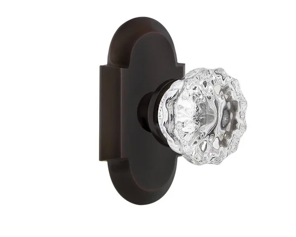 Nostalgic Warehouse 708533 Crystal Glass Passage Door Knob with Cottage Plate Timeless Bronze