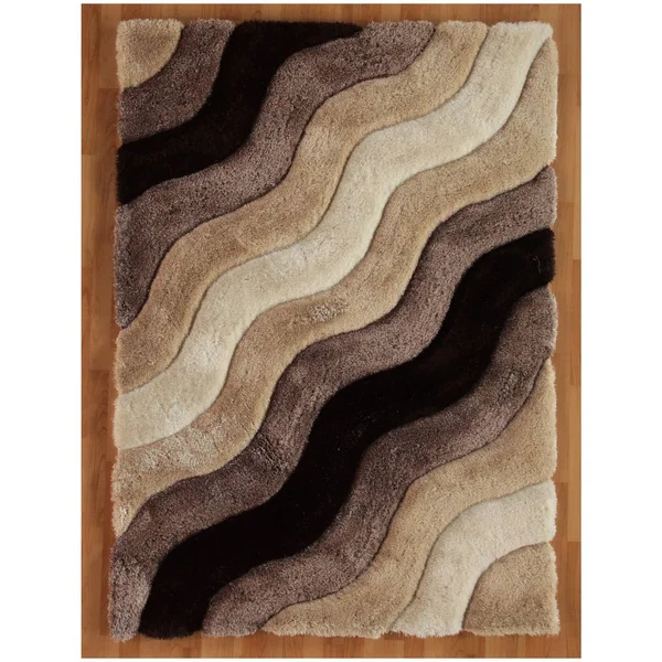 Linon Links Wave Shag Rug - Brown, 8x10 ft