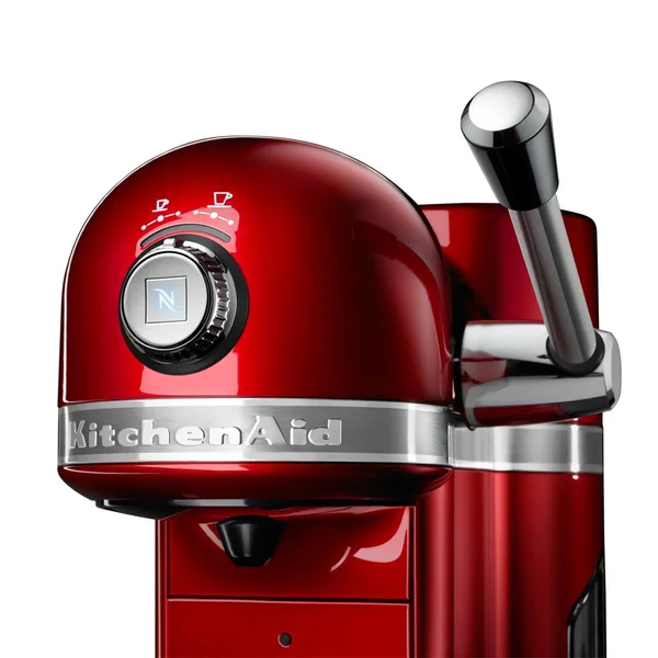 KitchenAid Candy Apple Red Nespresso Espresso Maker with Aeroccino Milk Frother