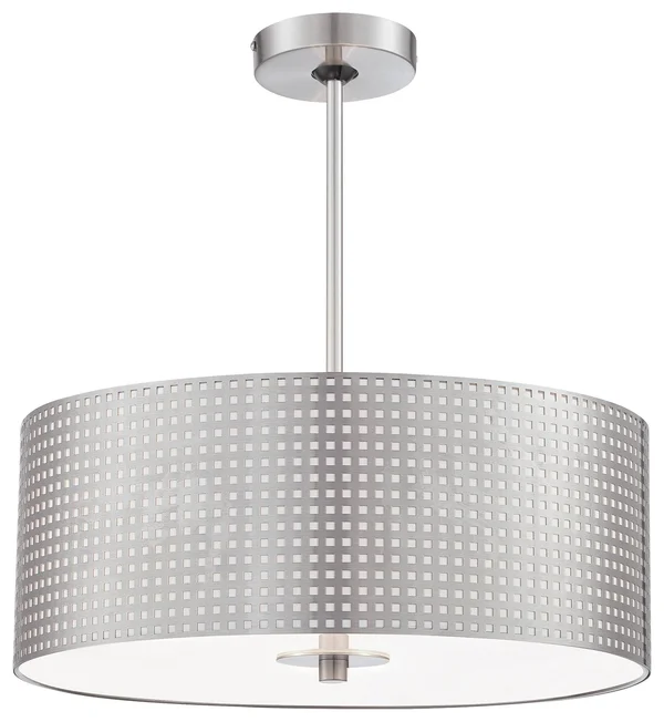 George Kovacs P5743-084 - Grid 3 Light Drum Pendant, Brushed Nickel
