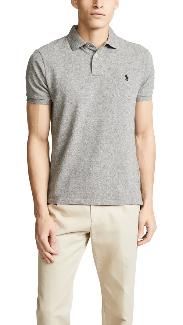 Polo Ralph Lauren Men's Custom Slim Fit Mesh Polo - Canterbury Heather
