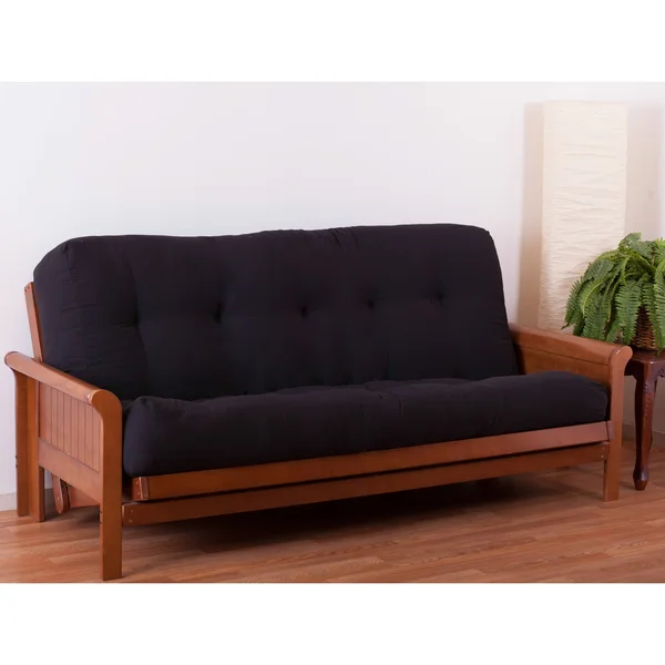 Blazing Needles Renewal 10-Inch Twill Full-Size Futon Mattress - Black