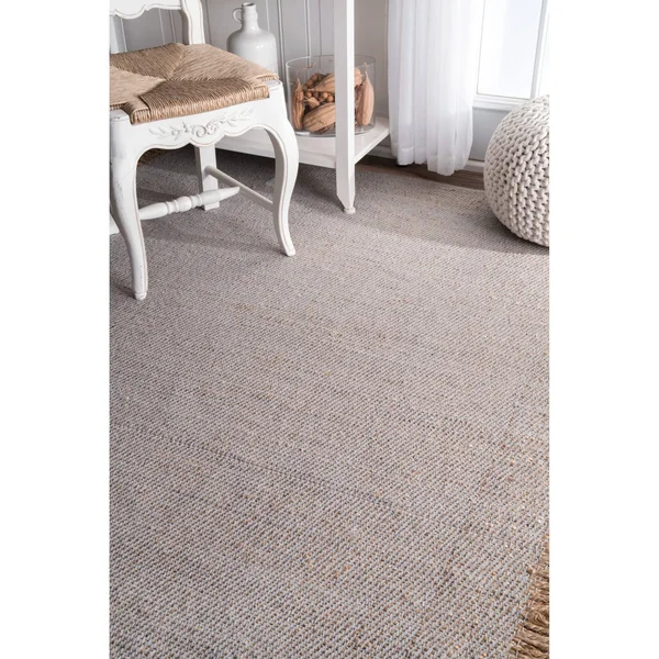 nuLOOM Solid Tassel Amalia Dark Gray 5 ft. x 8 ft. Indoor Area Rug