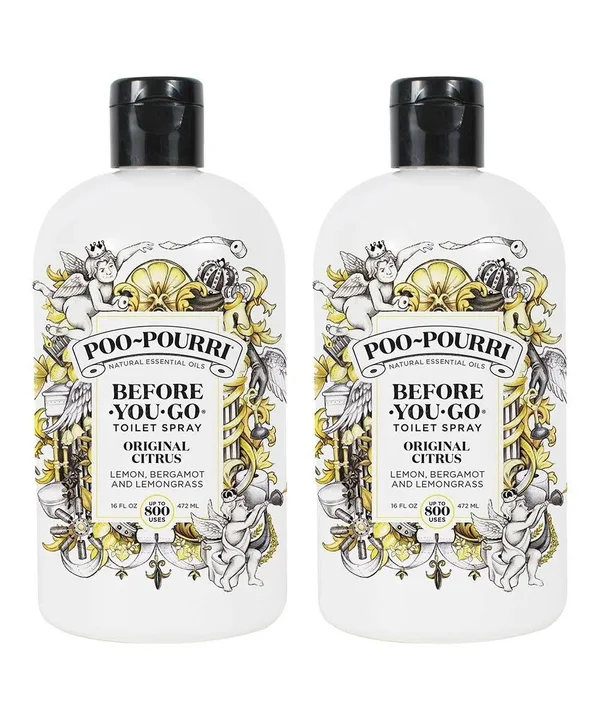 Poo-Pourri Set of (2) 16oz. Bathroom Deodorizer Refill Bottles, Original