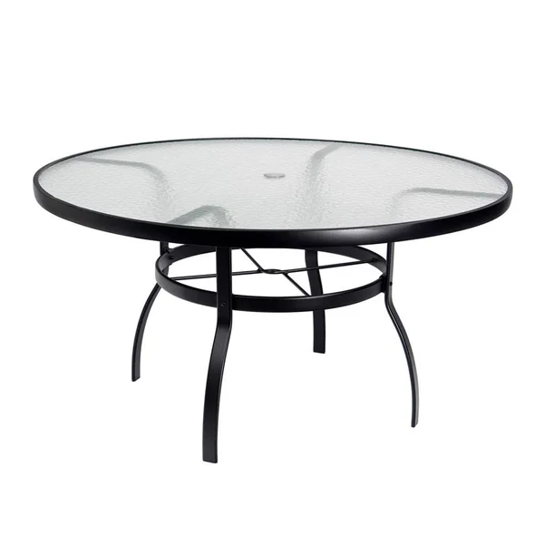 Woodard Deluxe 54x22 Round Glass Top Umbrella Dining Table