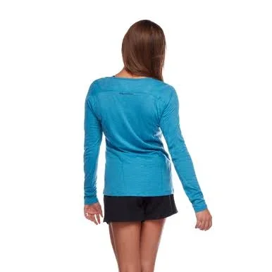 Black Diamond Women's Rhythm LS Tee - Medium - Fjord Blue