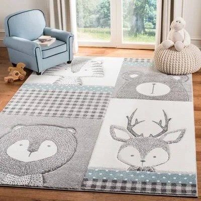 Burgan Kids Gray Area Rug Harriet Bee Rug Size: Runner 2& x 8&