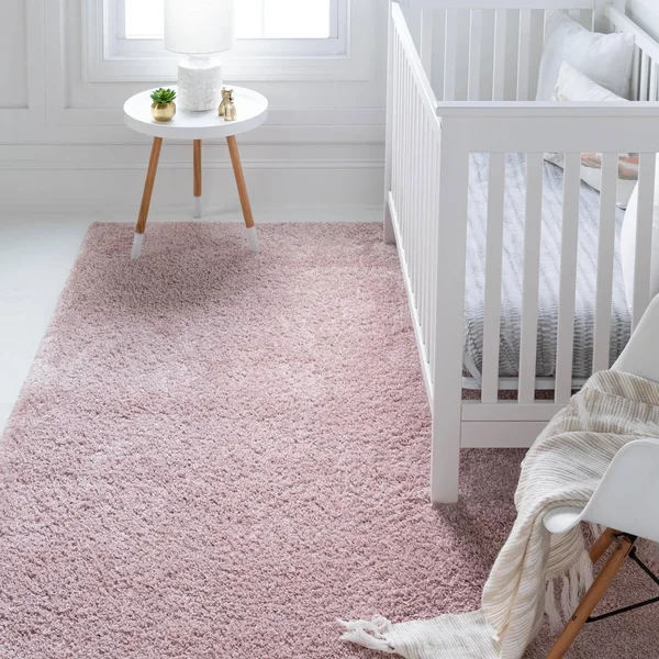 Soft Solid Shag Pink 8x10 Area Rug