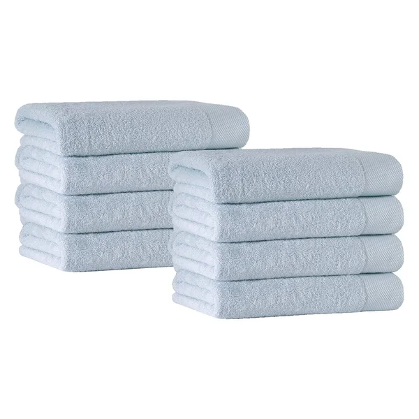 Enchante Home Signature Hand Towels (Set of 8) Water Fall, White