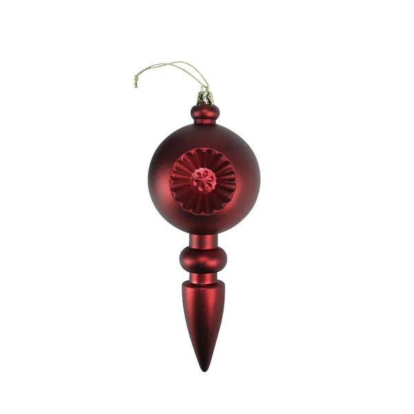 Dak 4ct Matte Burgundy Retro Reflector Shatterproof Christmas Finial Ornaments 7.5x22