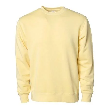 New - Artix - Independent Trading Co. - Unisex Midweight Pigment-Dyed Crewneck Sweatshirt - Men's, Size: 3XL, Yellow