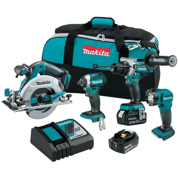 Makita XT452T 18V LXT 5.0Ah Lithium-Ion Brushless Cordless 4 Tool Combo Kit