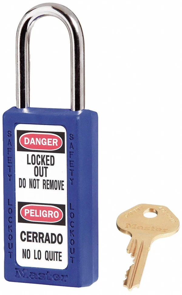 Master Lock 411KAS6BLU Lockout Padlock - ka, blue, 3x22h, pk6