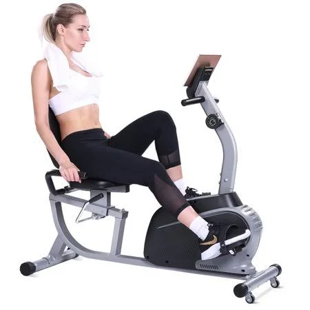 Maxkare Recumbent Exercise Bike Indoor Stationary Bike with Pluse Monitor/Tablet Holder, Black