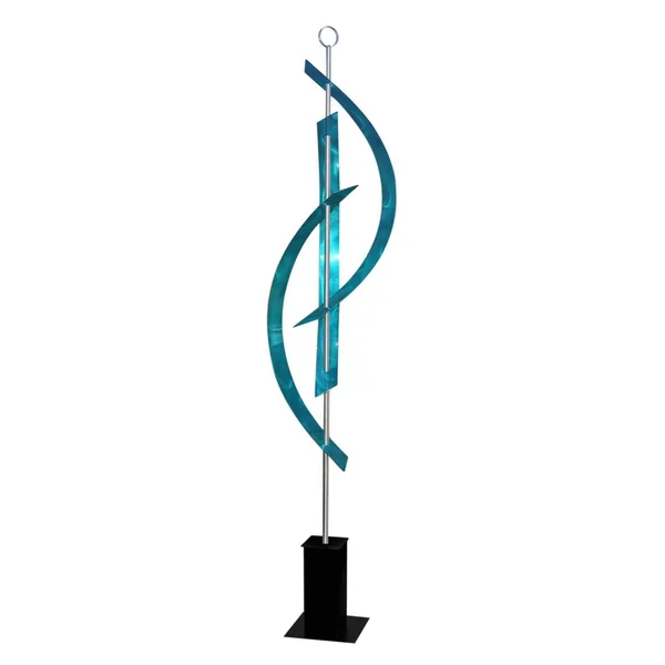 Statements2000 82 inch Extra Large Abstract Metal Garden Sculpture Indoor/Outdoor Art by Jon Allen, Aqua Centinal, Aqua Blue