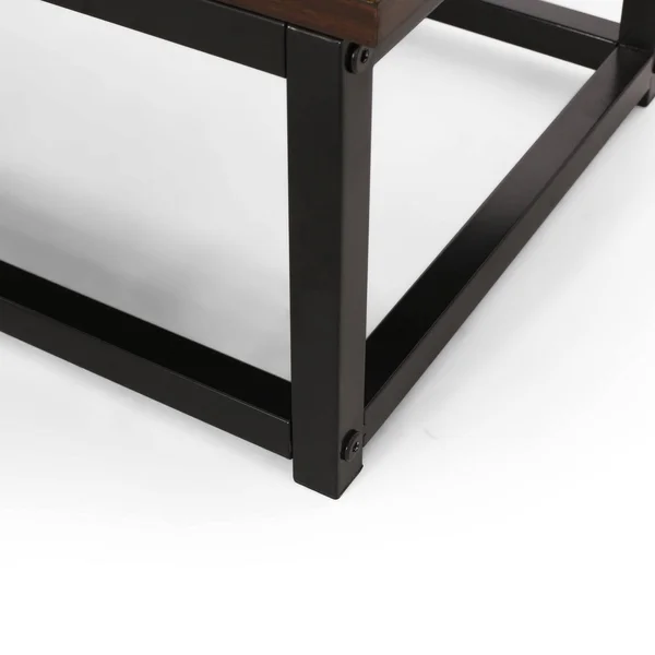 65x22 Bucy Modern Industrial 6 Shelf V Bookcase Dark Walnut/Black - Christopher Knight Home