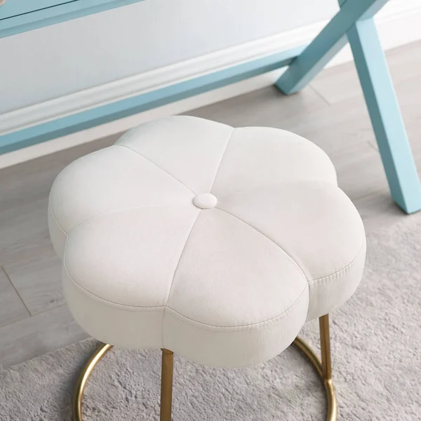 Linon Seraphina Accent Vanity Stool - White