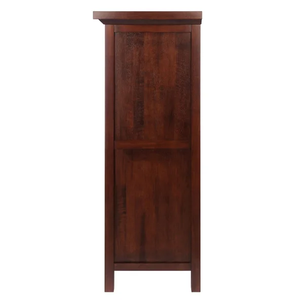 Winsome Vicenza 20-Bottle Wine Table with Glass Storage - Walnut