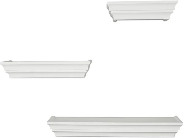 Ballucci Victorian Wall Ledge and Shelf - 12 inch, 16 inch, 24 inch, Set of 3, White