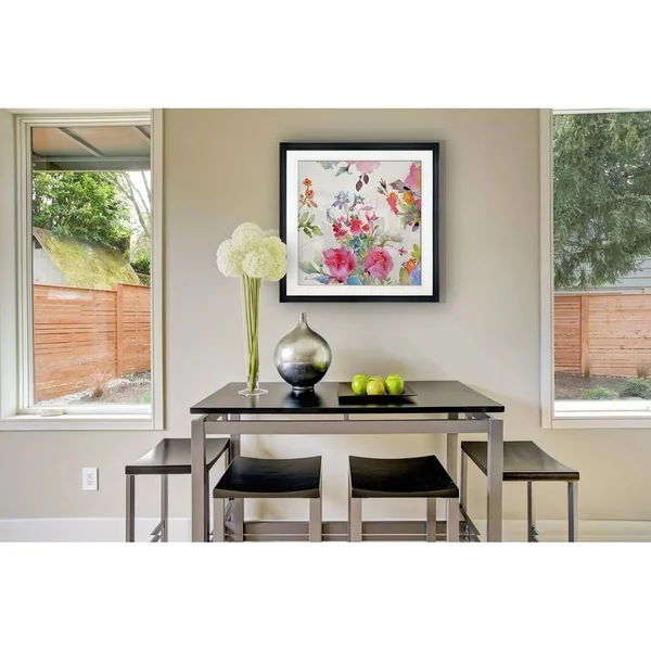 Watercolor Flower Composition I -Framed Giclee Print - 38x38