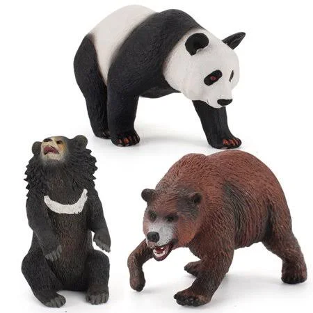 Cuteam Wild Animal Toy - Wild Animal Model Simulation Decoration PVC Panda Bear Figurine Toy for Home, Size: One size, 2