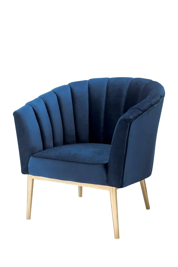 Acme Colla Accent Chair - Blue Velvet & Gold