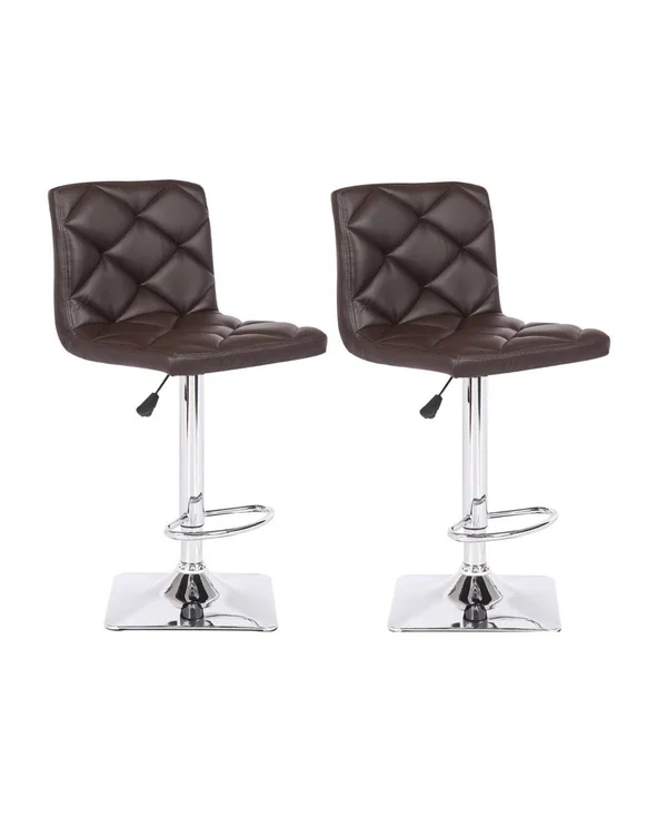 US Pride Furniture Valarie Adjustable Height Swivel Bar Stool - Red