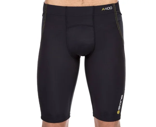 Skins Men's A400 Compression Half Tights - Black/Yellow Size X-Small