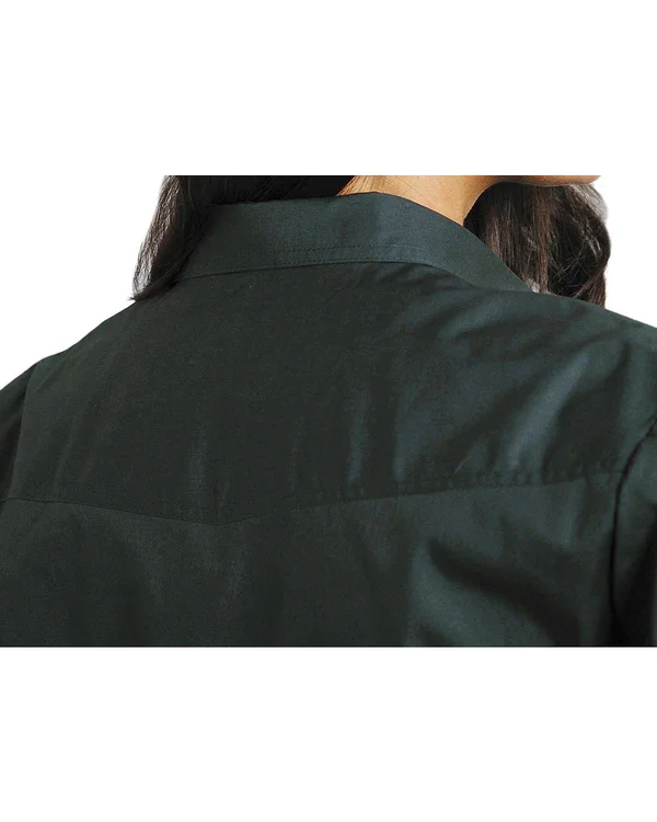 Roper Western Shirt Women L/S Snap Solid 03-050-0265-1068 Gr Green